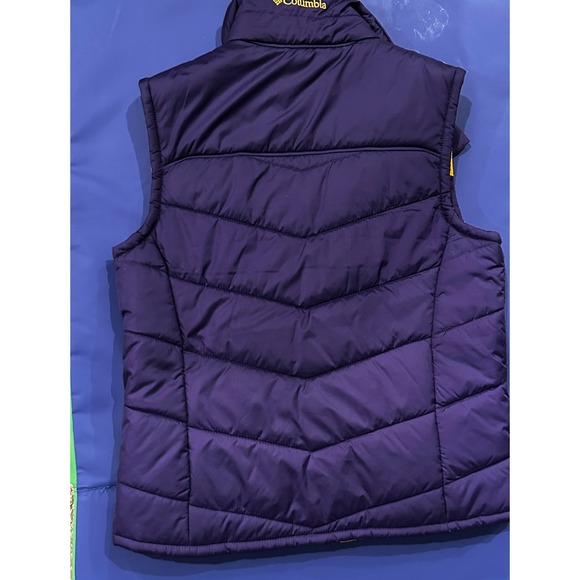 LSU Columbia Women's Sz Med Reversible Puffer Vest Purple/Gold Sleeveless Jacket - Picture 3 of 5